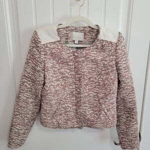 Hinge Textured‎ Blazer - Pink and Cream
